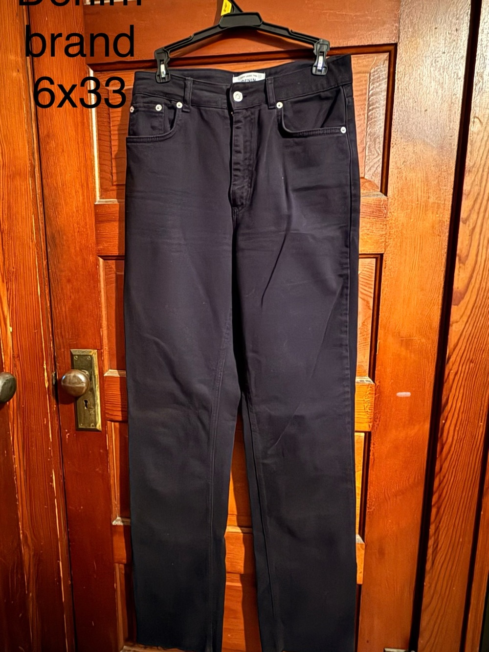 Black High Rise Straight-Leg Raw Hem Jeans